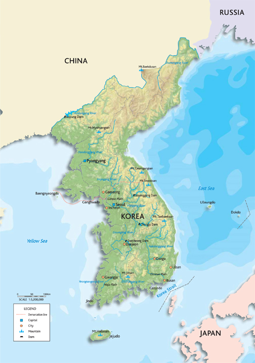 Landkarte Korea