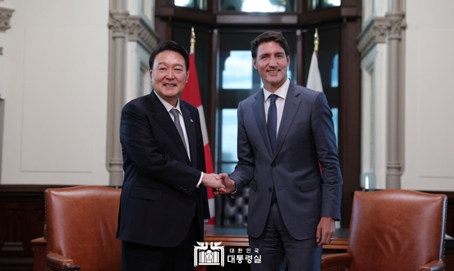 Premierminister Justin Trudeau besucht Korea für das Gipfeltreffe...