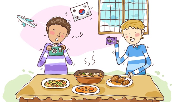 Touristen haben das Essen in Korea sehr genossen