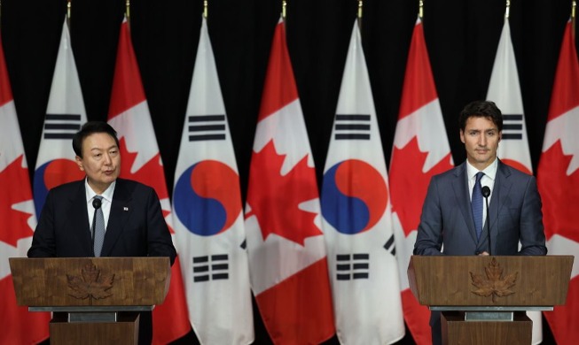 Gipfeltreffen zwischen dem Präsidenten Yoon und Premierminister Trudeau
