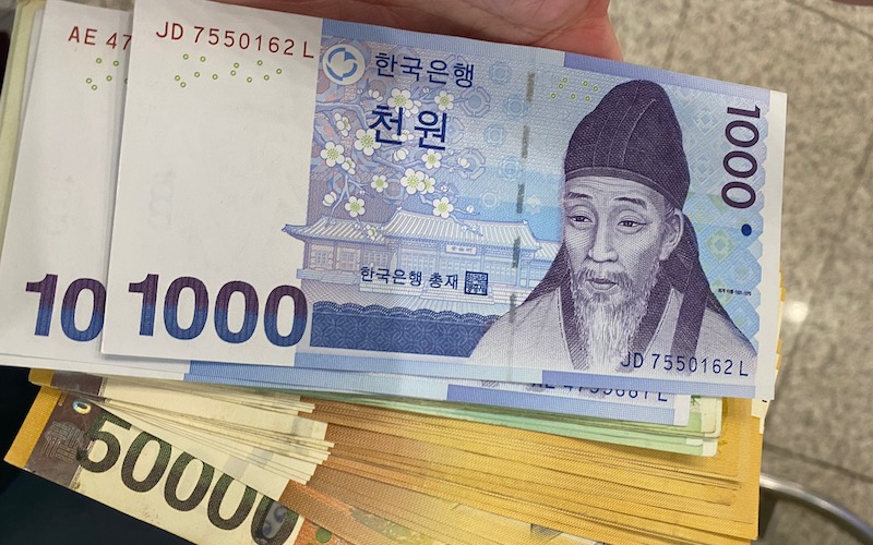 Mit Bargeld und Kreditkarten in Südkorea unterwegs