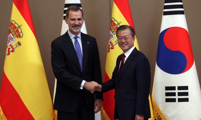 Spanischer König Felipe VI. drückt Anerkennung an Korea und Präsident Moon aus
