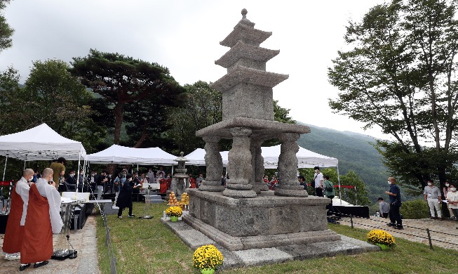 [Korea in Fotos] Restaurierte Vier-Löwen-Steinpagode im Tempel Hwaeomsa