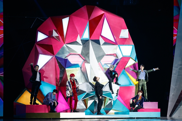 Die K-Pop-Gruppe BTS tritt am 14. Dezember auf der Bühne der Mnet Asian Music Awards (MAMA) 2018 in der AsiaWorld-Expo Arena in Hong Kong auf.