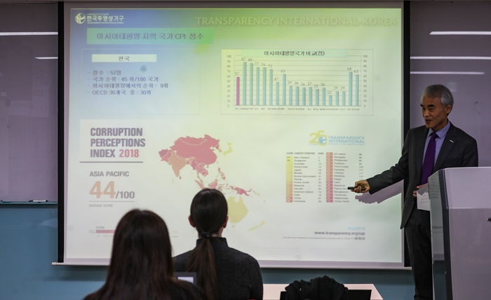 Die neuesten CPI-Ranglisten und Ergebnisse wurden von TI Korea auf einer Pressekonferenz in Seoul vorgestellt. ⓒ Yonhap News
