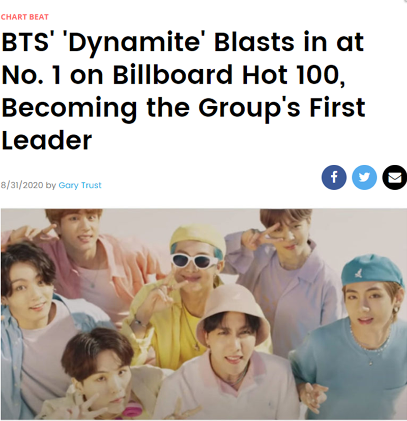 Bts Fuhrt Als Erste Koreanische Gruppe Die Billboard Charts An Korea Net The Official Website Of The Republic Of Korea