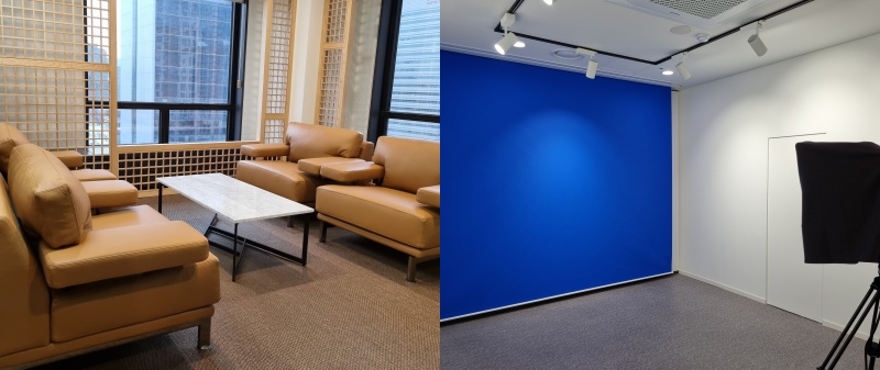 Das KOCIS Center verfügt über einen Interviewraum (links) und ein Studio.
