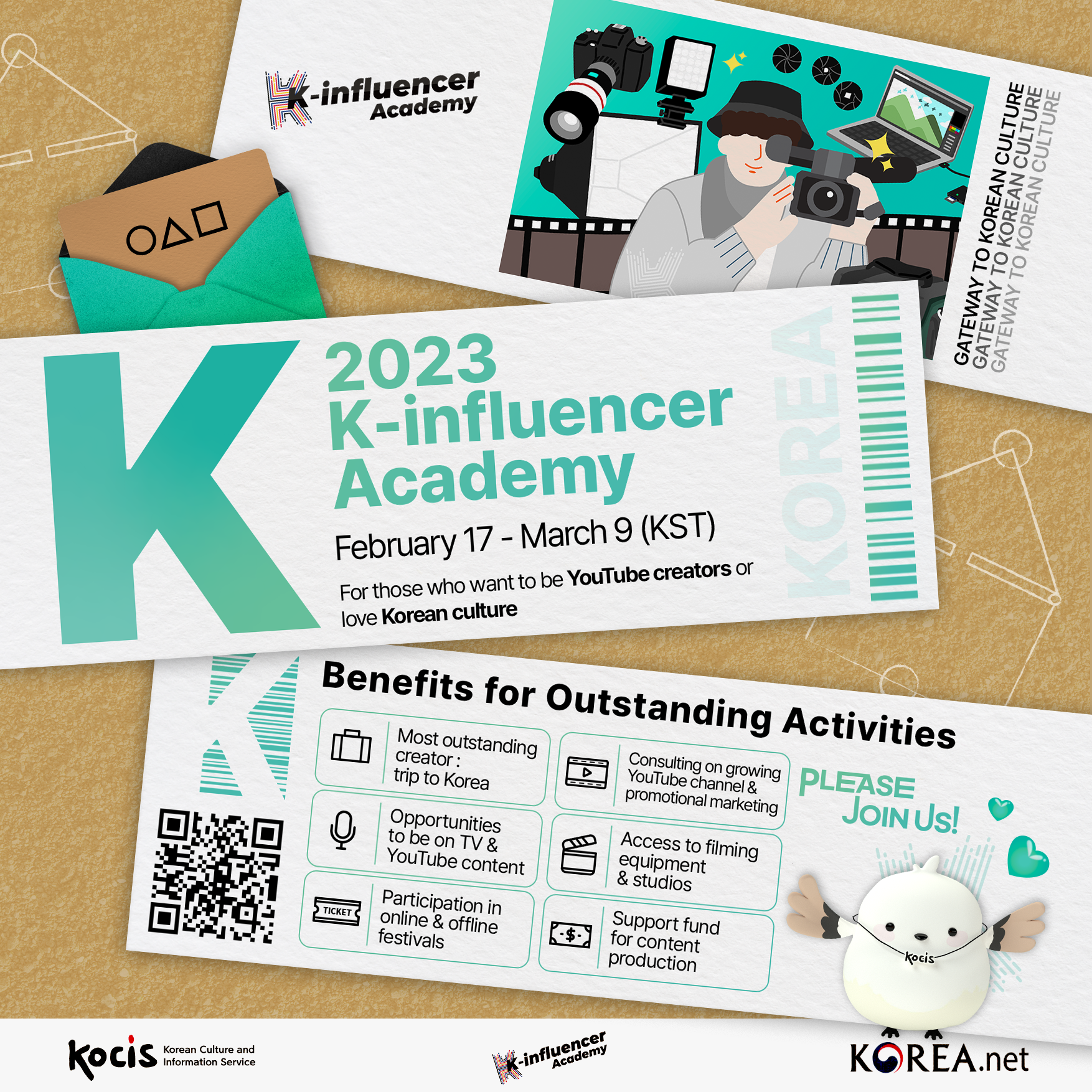 Offizielles Poster für die K-Influencer-Rekrutierung 2023.