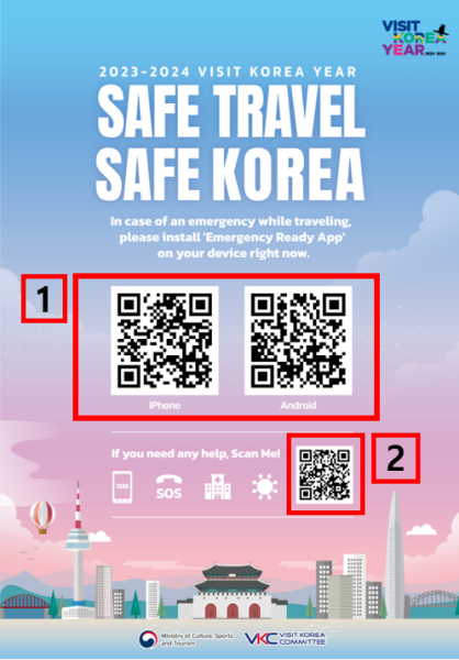 Das Ministerium für Kultur, Sport und Tourismus verteilt das Werbematerial für „Informationen für eine sichere Reise in Südkorea“ für Ausländer.