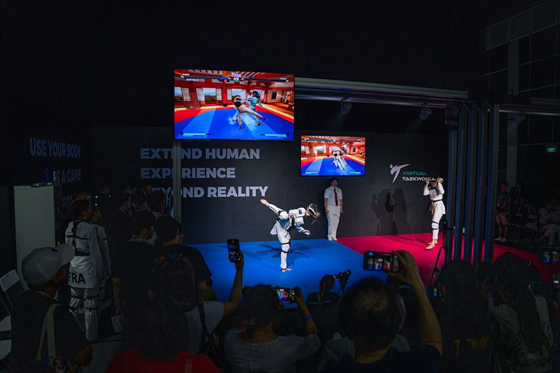 Eine Szene des virtuellen Taekwondo-Wettbewerbs.