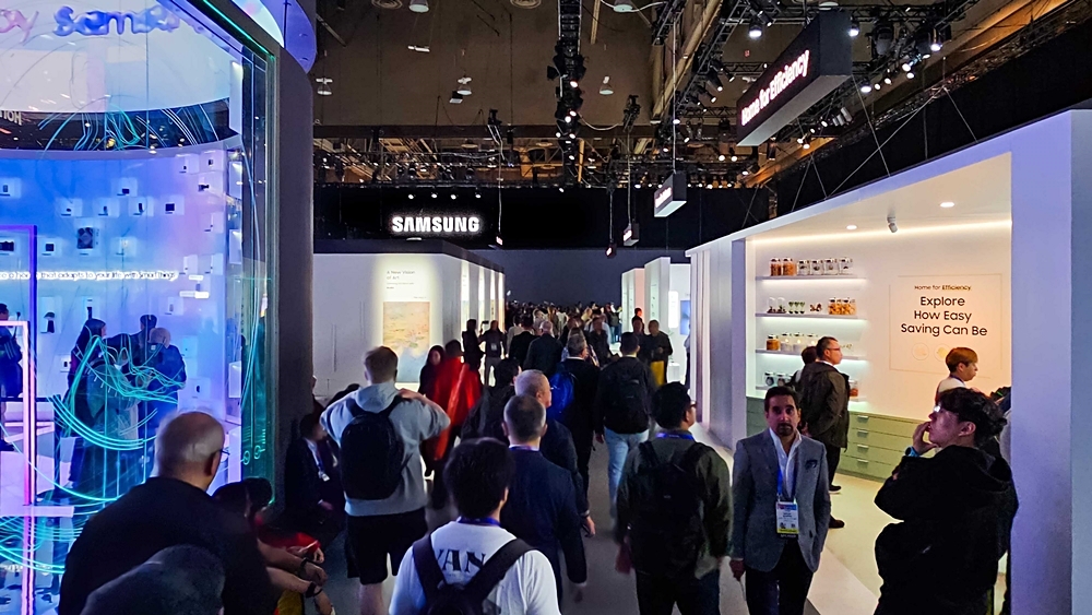 Die “Consumer Electronics Show 2025“ wird vom 7. Janaur bis zum 10. Januar in Las Vegas, den USA, veranstaltet. Foto des Ausstellungsstandes des koreanischen Großkonzerns Samsung Electronics bei der CES über die für den Benutzer maßgeschneiderten Wohnlösungen mit KI-Technologien ⓒ Samsung Electronics