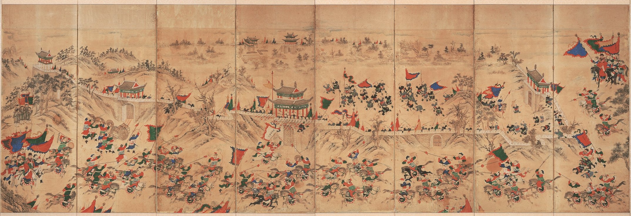 Das Bild für die Schlacht von Pjöngjang wird bei der Sonderausstellung über Yi Sun-shin präsentiert ⓒ Koreanisches Nationalmuseum 