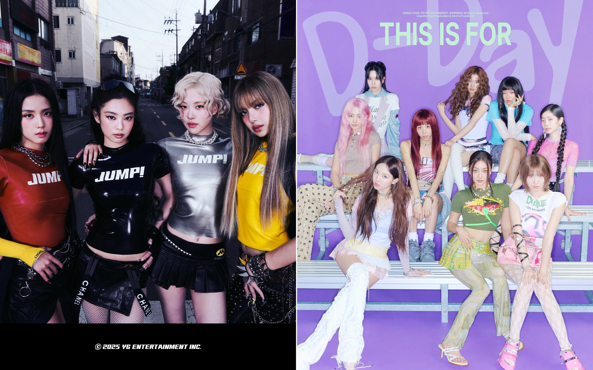K-Pop-Girlgruppe BLACIPINK (links) und TWICE ⓒ YG Entertainment, JYP Entertainment