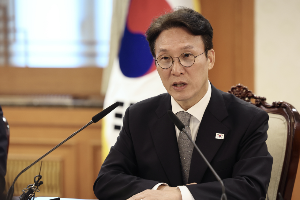 Ministerpräsident Kim Min-seok äußert sich am 15. Oktober im Regierungskomplex Seoul beim Ministertreffen für öffentliche Sicherheit von Ausländer ⓒ Büro für die Koordinierung der Regierungspolitik 