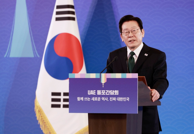 ﻿Präsident Lee Jae Myung besucht am 17. November die VAE und nimmt am Abendessen mit Koreanern in den VAE teil ⓒ Yonhap News 