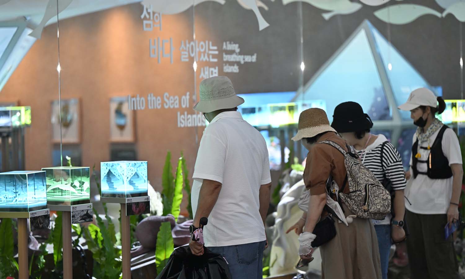 Am 29. August besichtigen B&uuml;rger beim Preview-Tag vor der Er&ouml;ffnung der &bdquo;2026 Yeosu World Island Fair&ldquo; die Ausstellung im Ausstellungspavillon &bdquo;Marine Ecology Island&rdquo; ⓒ Organisationskomitee der Yeosu World Island Fair
