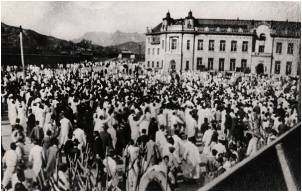 Demonstrators participate in the March 1 Independence Movement. (Photo courtesy of Matt Van Volkenburg)