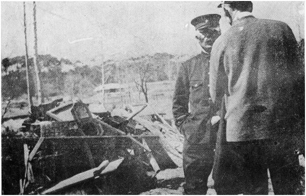 The scene of the church burnt down by Japanese forces. (Photo courtesy of Matt Van Volkenburg)