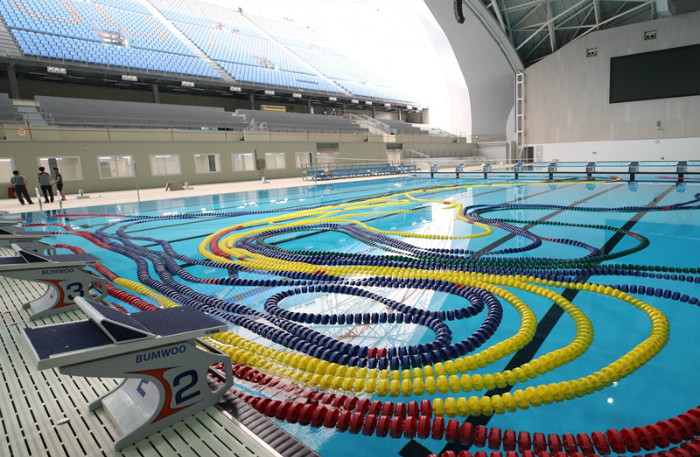 Der Sportstättenausbau für die Schwimmweltmeisterschaften 2019 in Gwangju ist nun zu 96,5 Prozent abgeschlossen. ⓒ Yonhap News