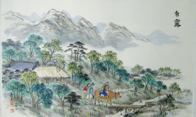 Baengno (백로, 白露), der Tag des weißen Taus