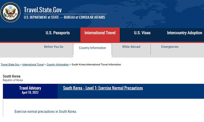 Südkorea tritt erneut in die Kategorie der US-CDC Level 1 ein