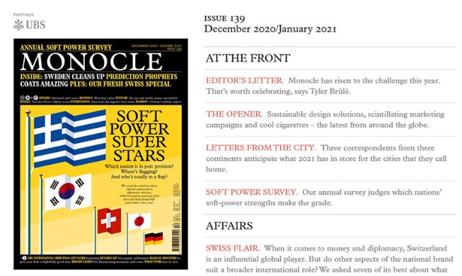 Magazin Monocle: Korea ist weltweit zweitgrößte Soft Power