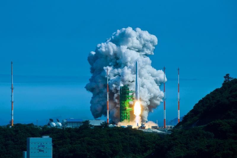 Südkoreas erste eigene Weltraumrakete Nuri hat am 21. Juni um 16 Uhr wie geplant vom Raumfahrtzentrum Naro im Landkreis Goheung-gun, Provinz Jeollanam-do, abgehoben. ⓒ Ministerium für Wissenschaft und IKT