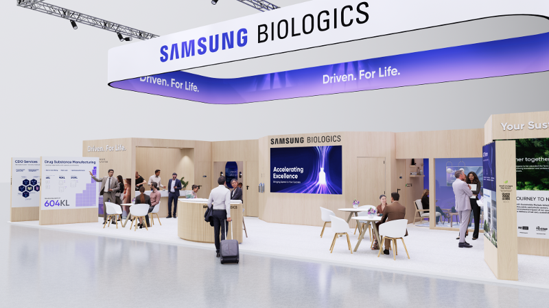 554 südkoreanische Pharma- und Biounternehmen nehmen vom 5. Bis 8. Juni an der Bio International Convention 2023 in Boston in den USA teil. Foto von der Kabine zur Werbung für die Firma Samsung Biologics ⓒ Samsung Biologics