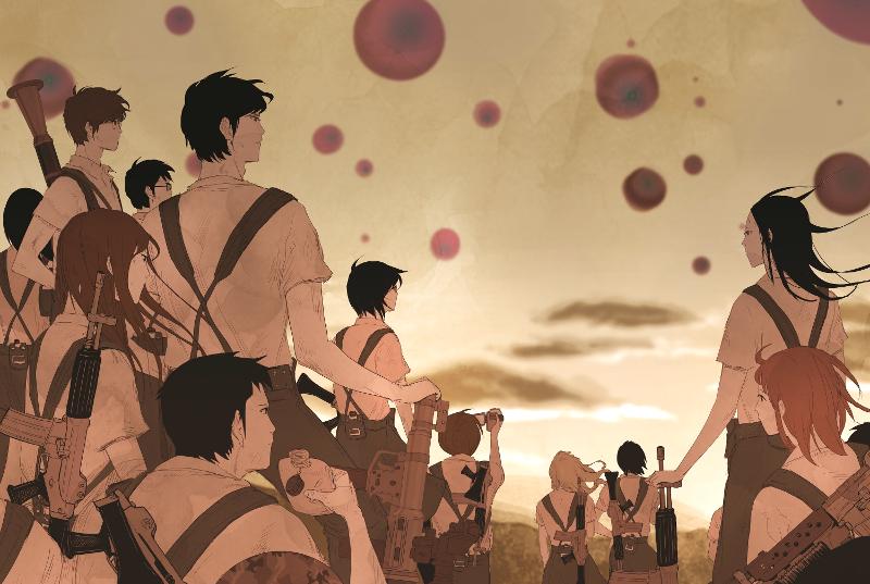 Eine Szene vom Webtoon „Duty After School“, der vom Webtoonisten Ha Il-kwon ab 2012 fortgesetzt wurde. Es ist ein Science-fiction-Thriller-Webtoon, der um die Schüler, die zu Reservearmeen werden und gegen unidentifizierte rundförmige Zellen aus der Außenwelt kämpfen. Er wurde im März als Serien von Tving veröffentlicht. ⓒ Ha Il-kwon 