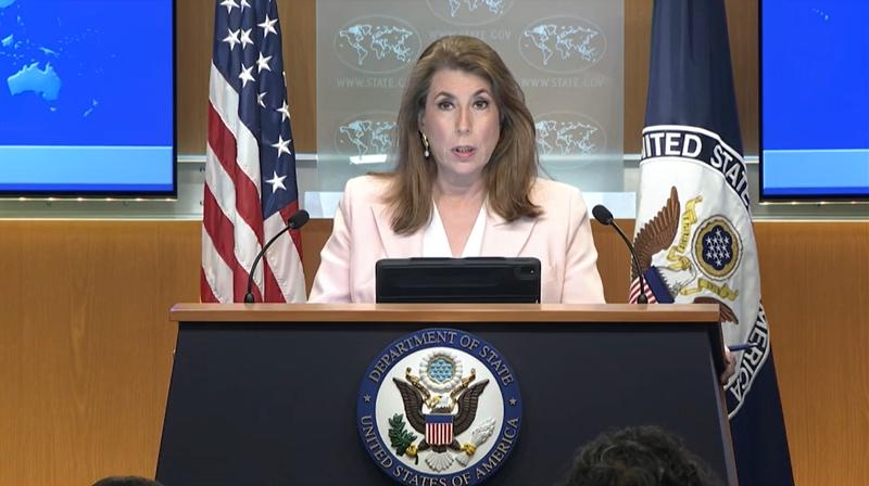 Tammy Bruce, Sprecherin des US-Außenministeriums, hielt am 19. März (Ortszeit) eine reguläre Pressekonferenz im Hauptsitz des US-Außenministeriums in Washington ab ⓒ Screenshot von der Website des US-Außenministeriums
