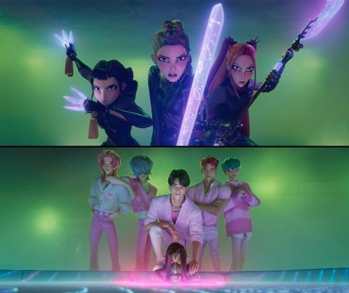 Bei den K-World Dream Awards (KWDA) werden die Original-Soundtracks “Golden“ von Huntrix und “Soda Pop“ von Saja Boys von der Netflix-Animation “Kpop Demon Hunters“ konkurrieren ⓒ Offizielles Facebook-Konto von Sony Pictures Animation 