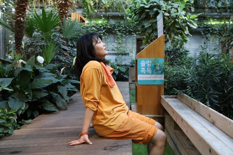 Foot-Bath-Programm, das beim “Yangpyeong Health Tour” angeboten wird  