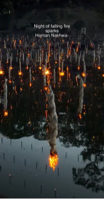 Night of falling fire sparks 🎇🌙